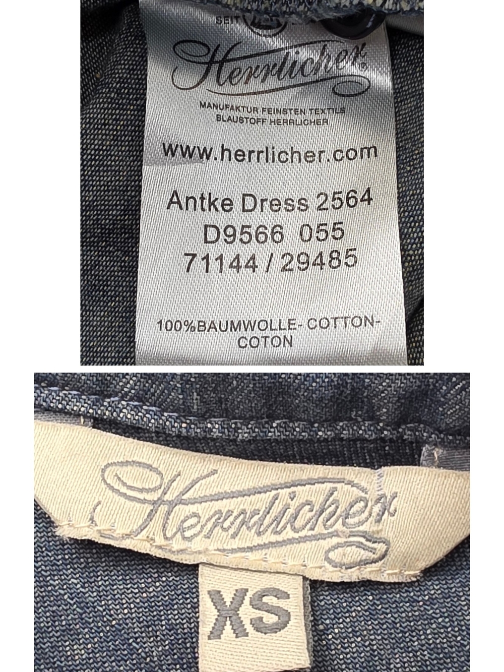 Herrlicher XS Ruffle Yoke Short Denim Antke Dress 3809-CW - Picture 9 of 12